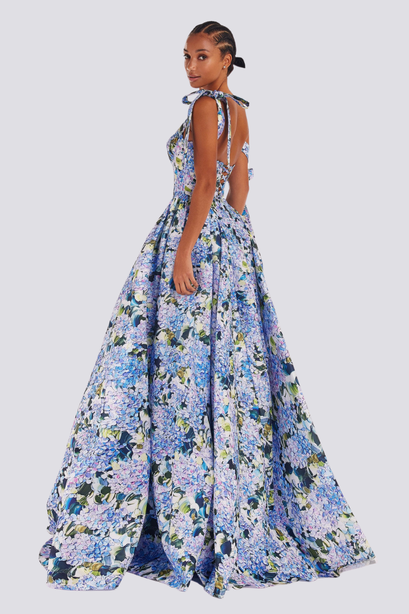 Sofia – Elegantes Maxi-Kleid für Damen mit Hydrangea-Details