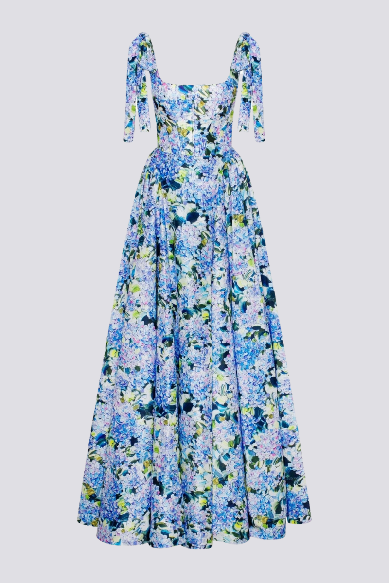 Sofia – Elegantes Maxi-Kleid für Damen mit Hydrangea-Details