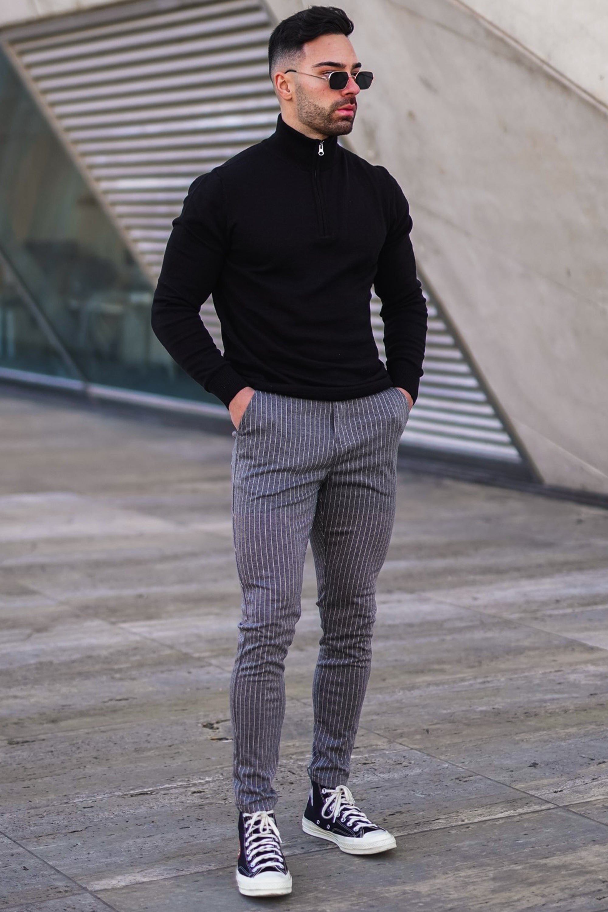Matteo – Herren-Halbreißverschluss-Strickpullover