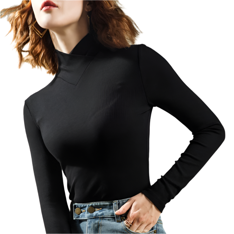 Giovanna – Klassisches Damen Rollkragen Oberteil mit Langarm
