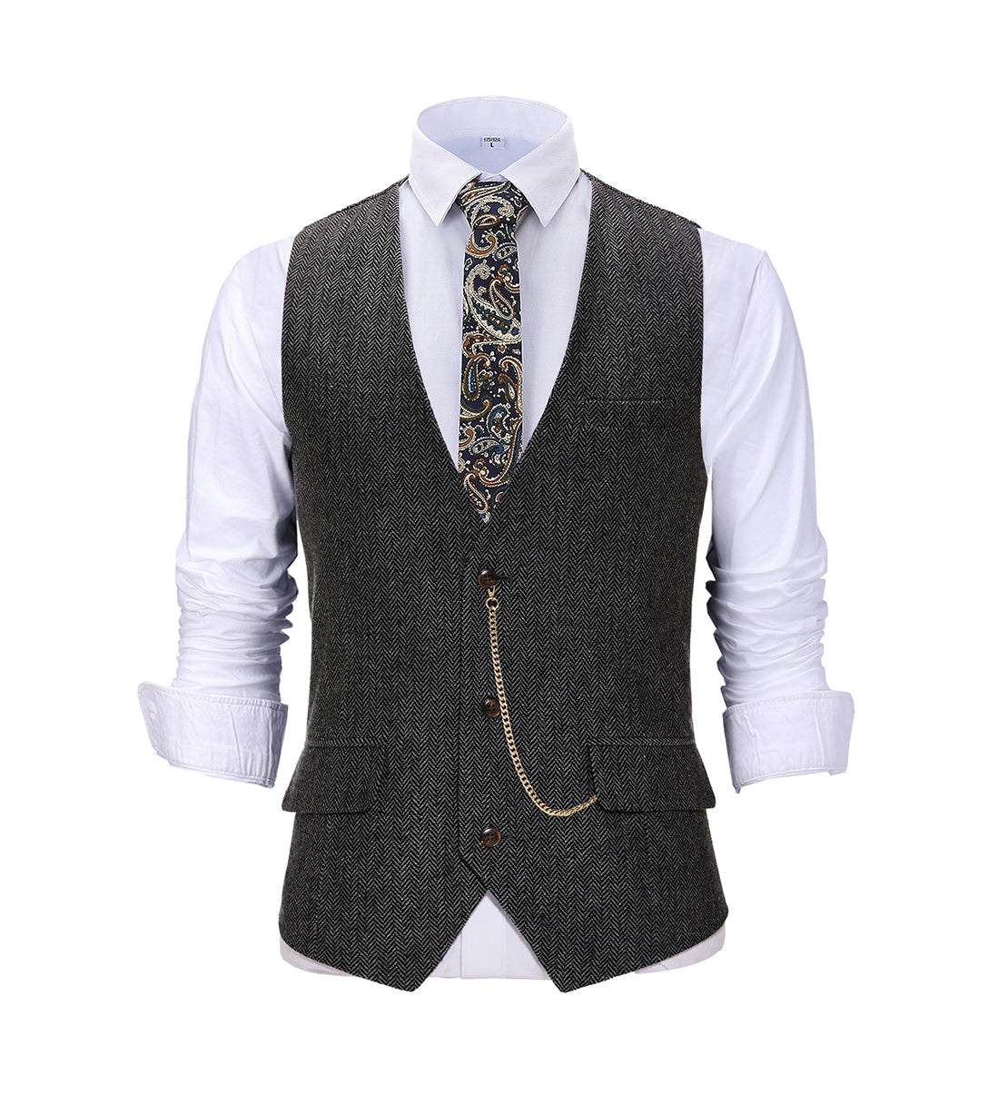 Alessandro – Klassische Herren-Herringbone-Weste