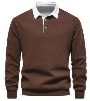 Aiden – Slim-Fit Herren Langarm-Poloshirt