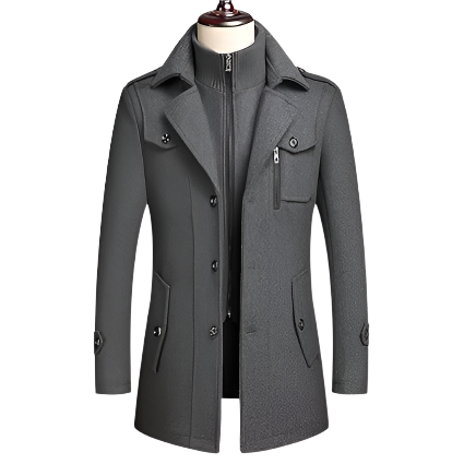 Luca – Langer Herrenmantel aus Wollmischung