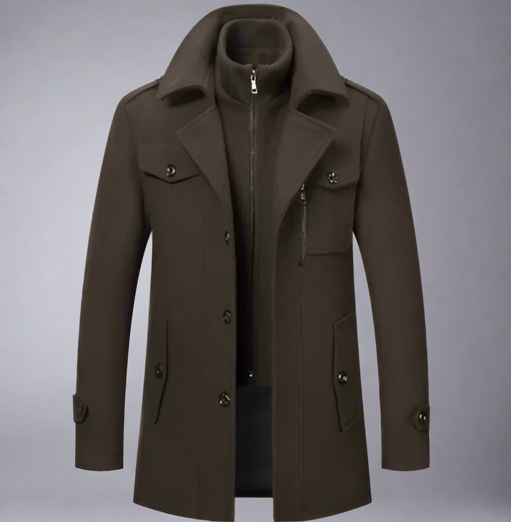 Luca – Langer Herrenmantel aus Wollmischung