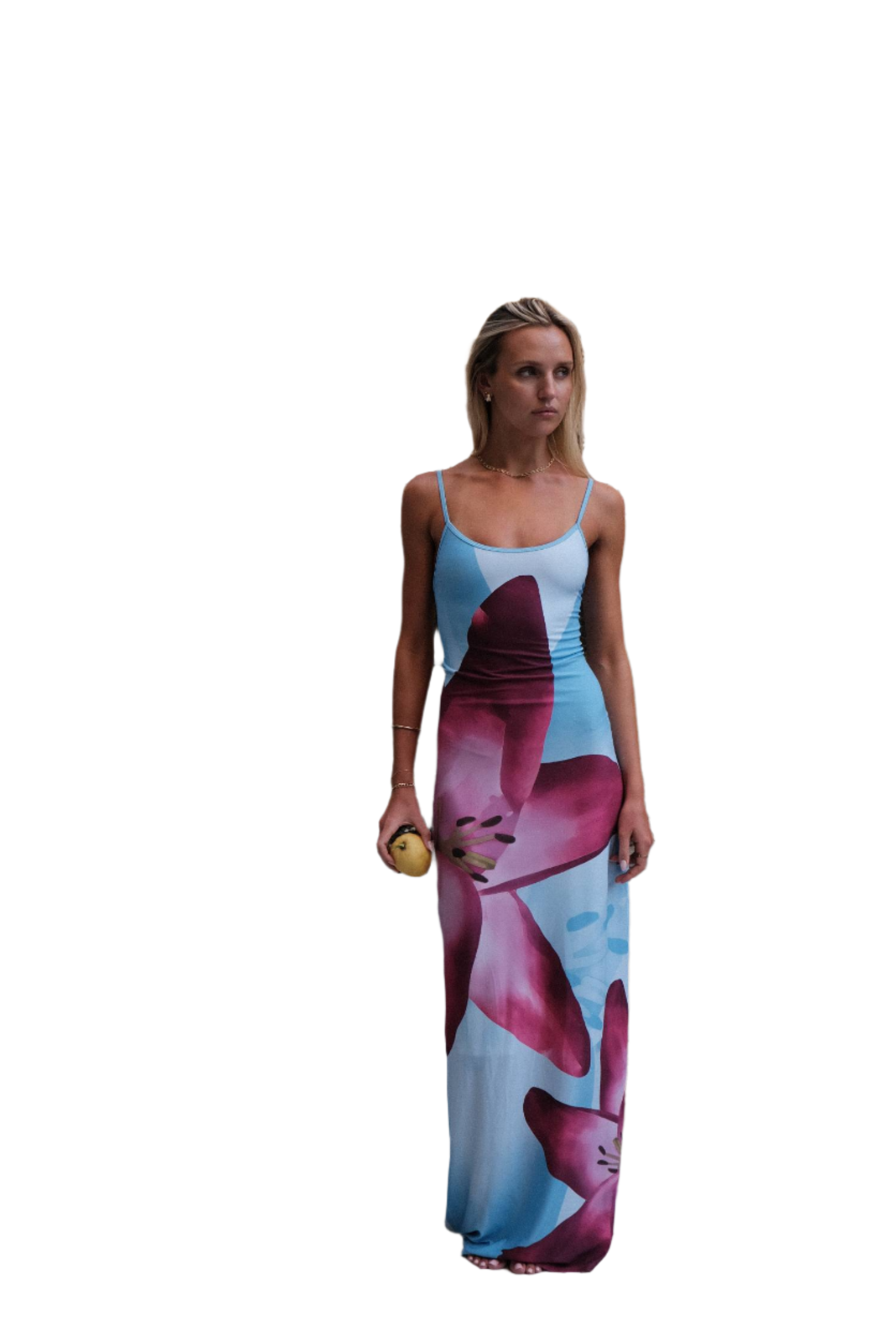 Sofia – Unterkleid für Damen mit fuchsiafarbenem Lilien-Print