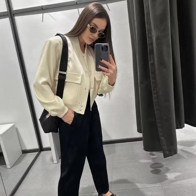 Luca – Luxe-Fleece Damen-Winter-Bomberjacke