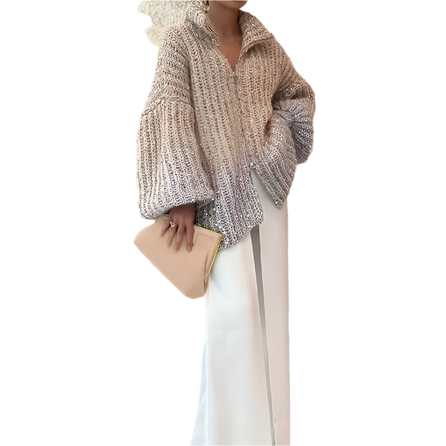 Giovanna – Lässiger Pailletten-Pullover mit V-Ausschnitt für Damen