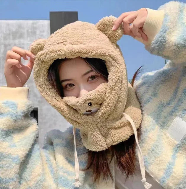 Elena – Stilvolles Baumwollsamt Winter Schal-Setv