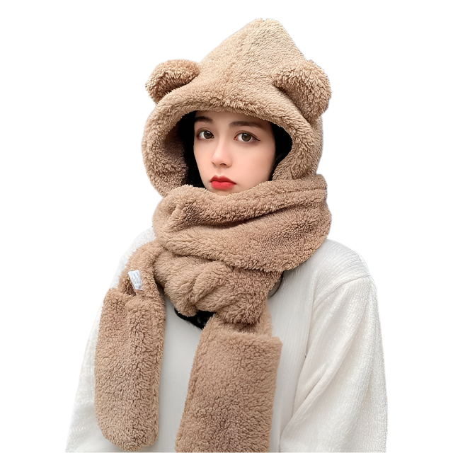 Elena – Stilvolles Baumwollsamt Winter Schal-Setv