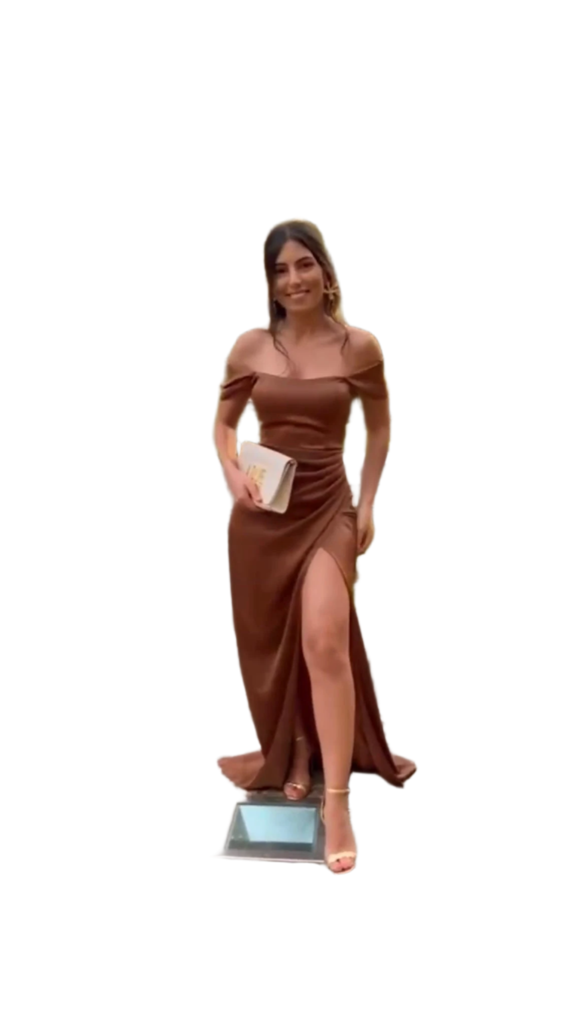 Clara – Elegantes Satin-Kleid für Damen mit Bootsausschnitt