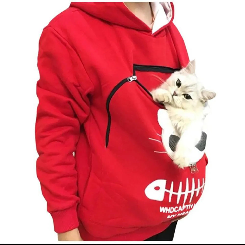 Lucia – Cozy Cat Lovers Women’s Hoodie with Pet Pouch