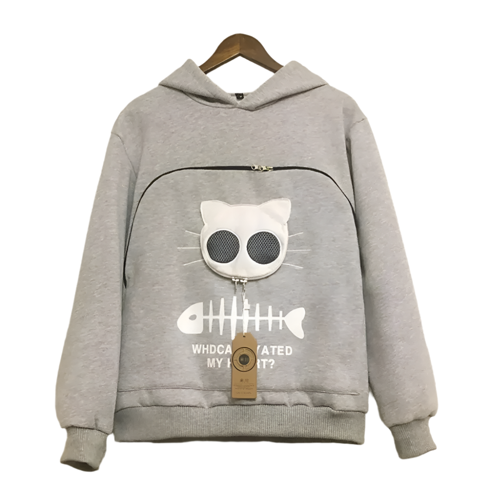 Lucia – Cozy Cat Lovers Women’s Hoodie with Pet Pouch