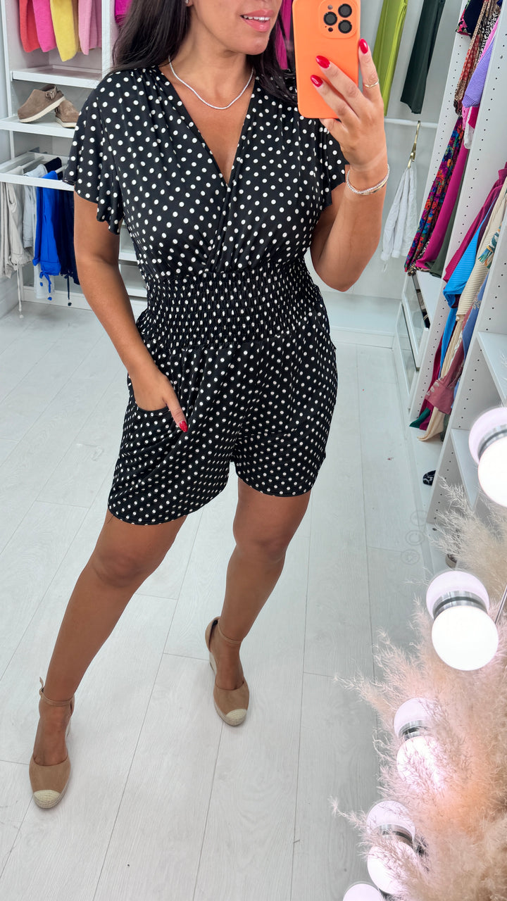 Minni – Gepunkteter Polka Dot Playsuit für Damen