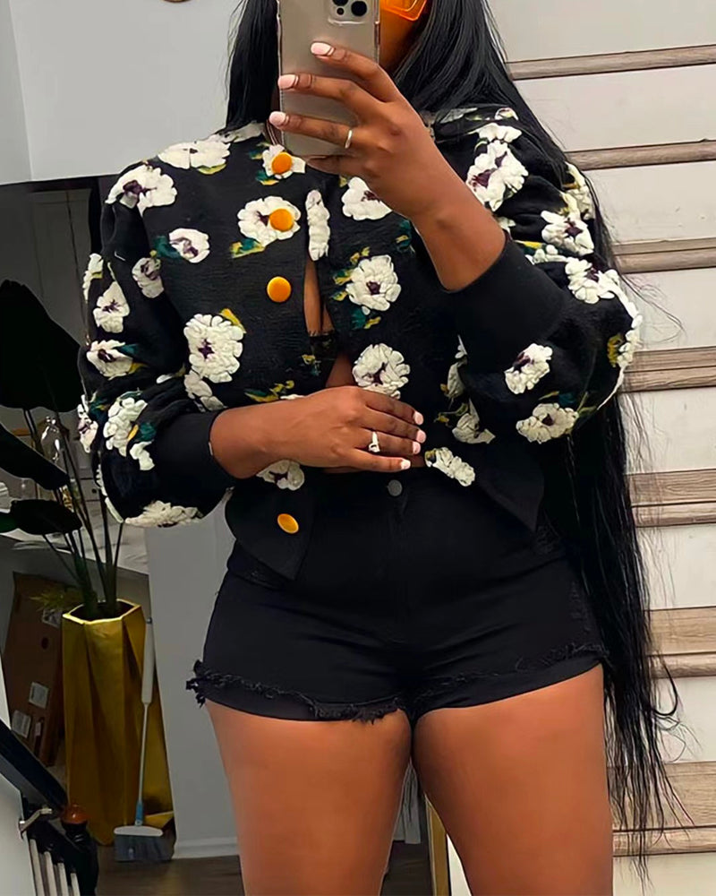 Sofia – Blüten Damen-Sherpa-Jacke