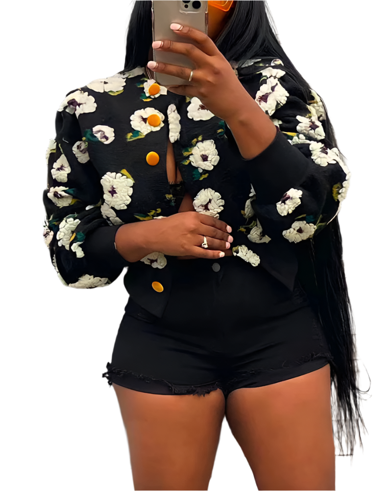 Sofia – Blüten Damen-Sherpa-Jacke