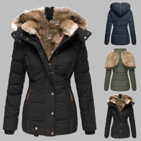 Alessio – Damen Wintermantel mit luxuriösem Kunstfell-Futter