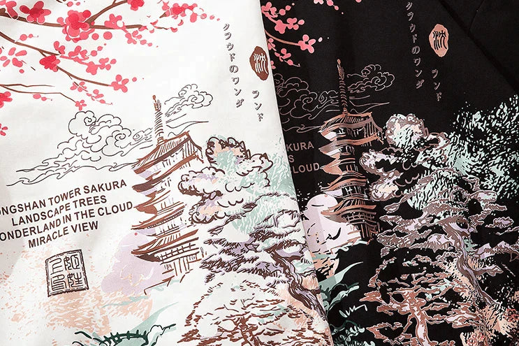 Mirella – Eleganter Hoodie mit japanischem Landschaftsdesign für Damen