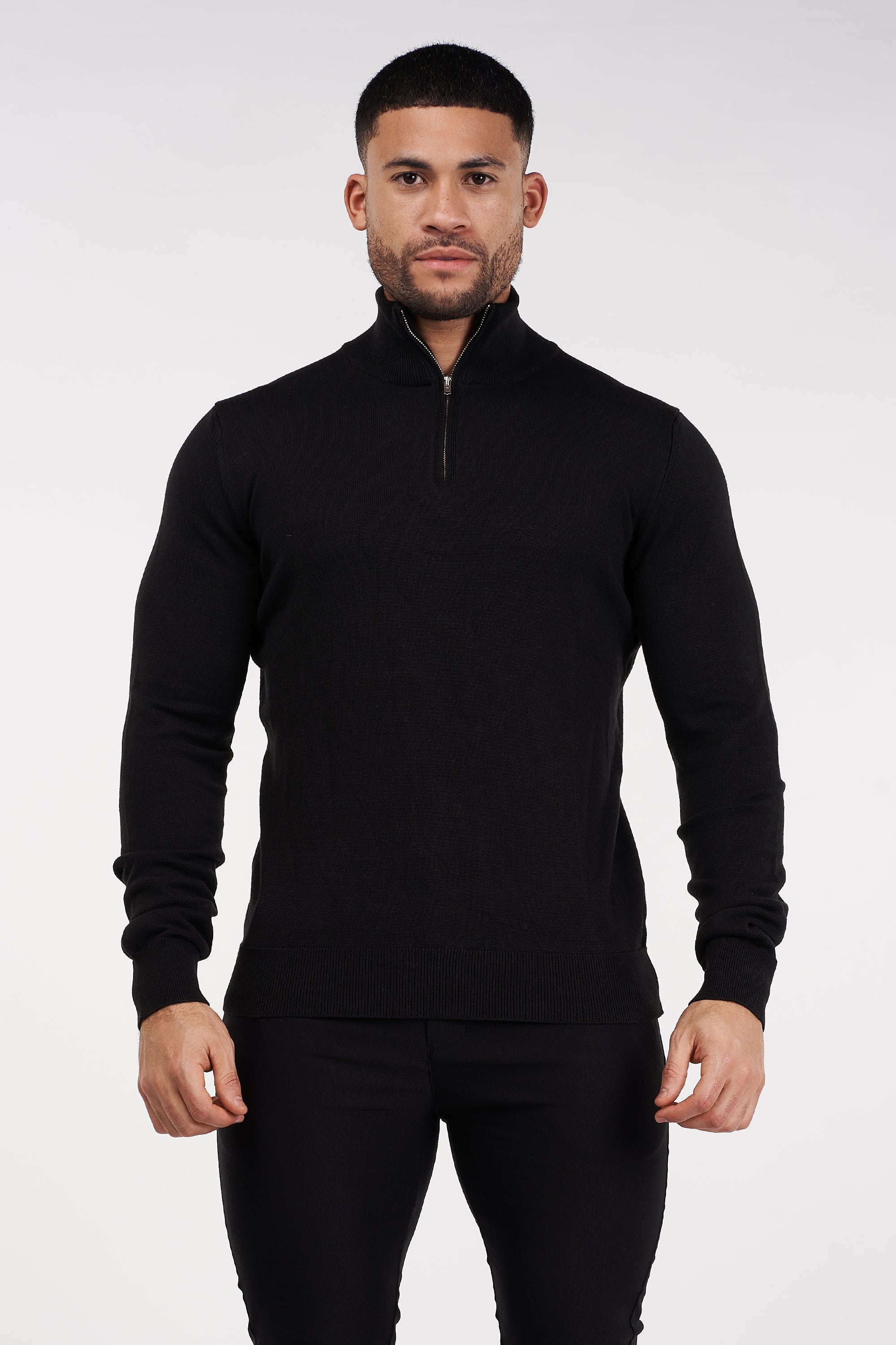 Matteo – Herren-Halbreißverschluss-Strickpullover