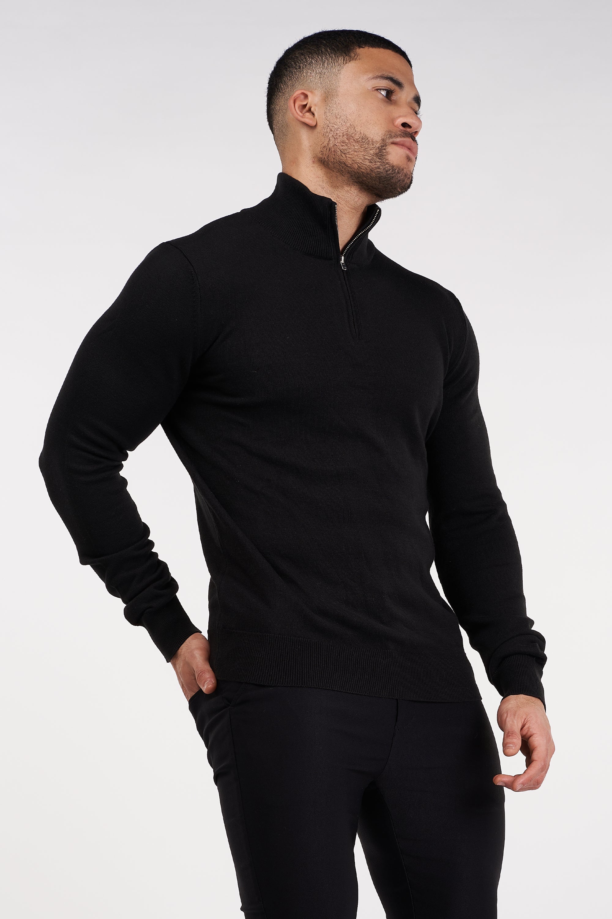 Matteo – Herren-Halbreißverschluss-Strickpullover