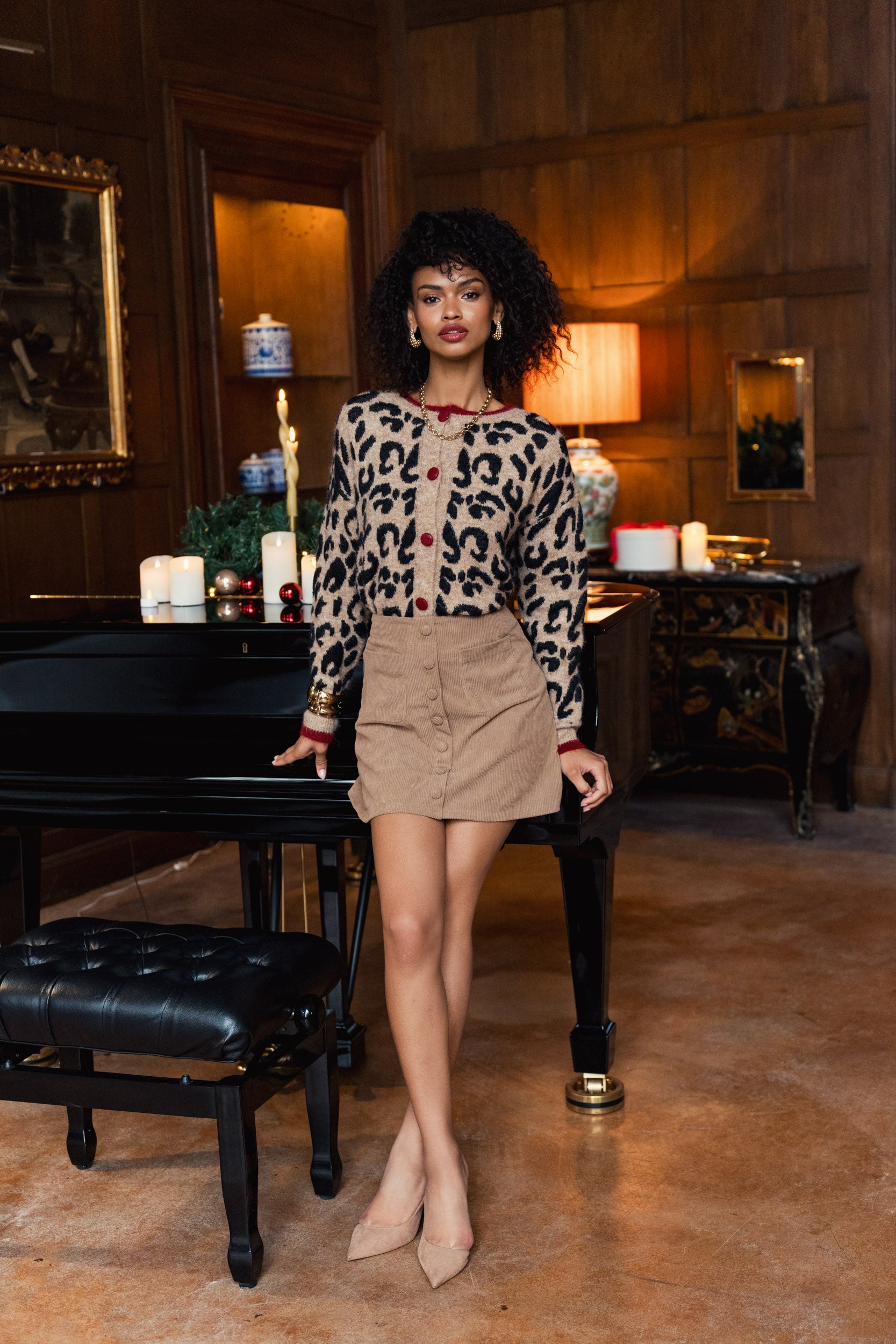 Amara – Chic Leopardprint Strickjacke