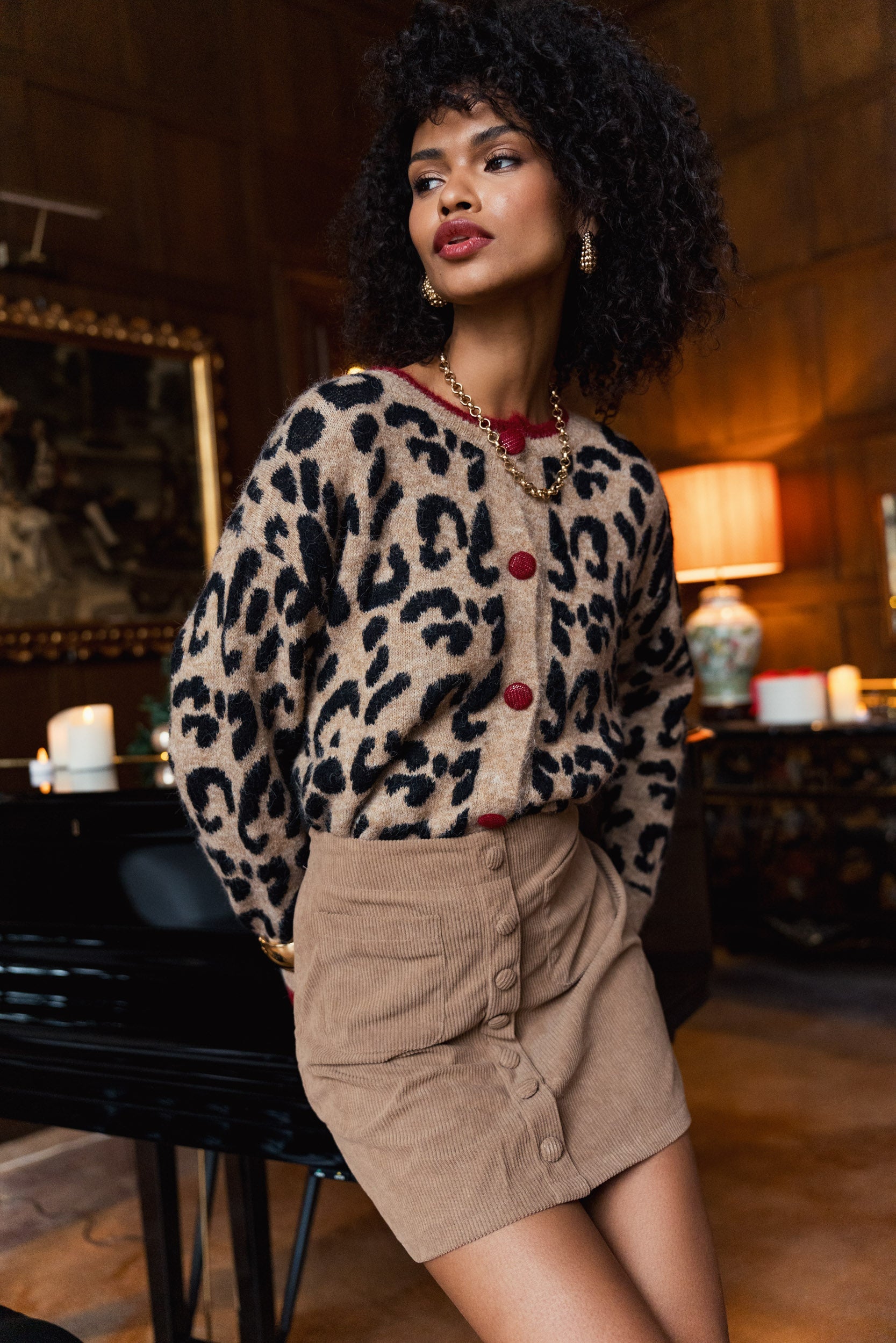 Amara – Chic Leopardprint Strickjacke