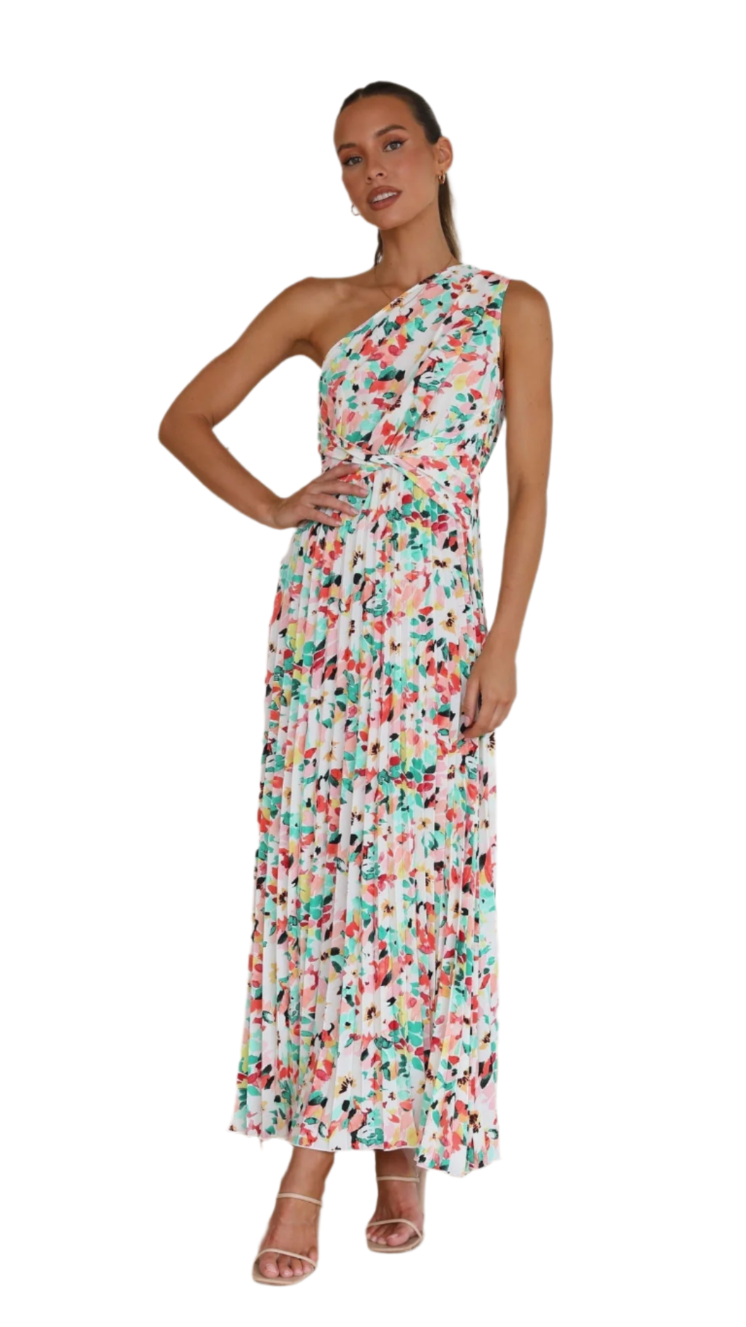 Gabriella – Elegantes Ein-Schulter-Blumenkleid für Frauen