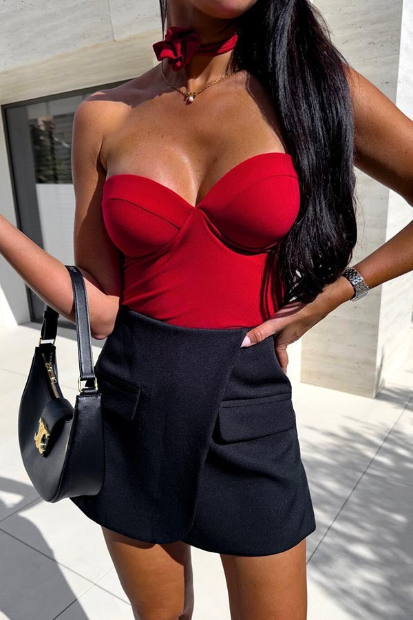 Elena – Satin Tube Bodysuit für Damen