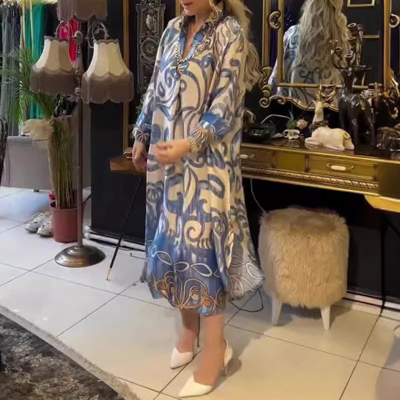 Bianca – Vintage-inspiriertes Boho-A-Linie Maxikleid für Damen