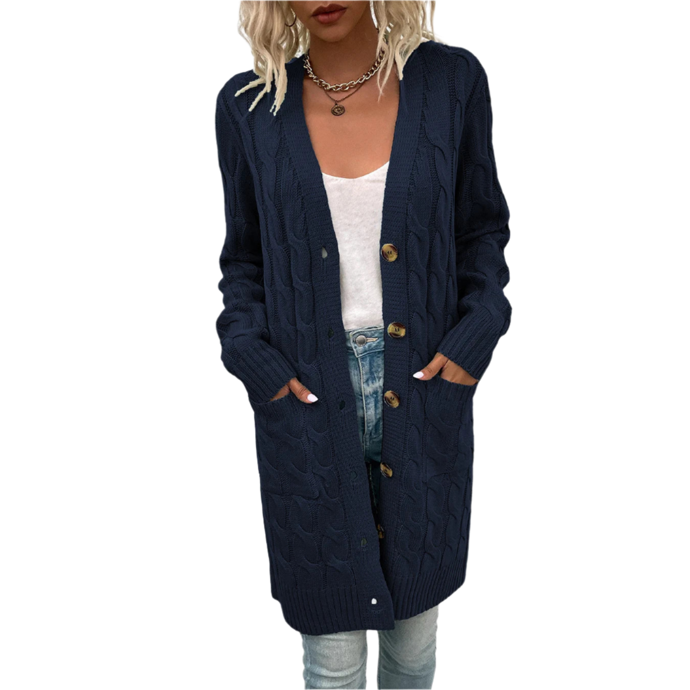 Marissa – Strickjacke mit Zopfmuster für Damen