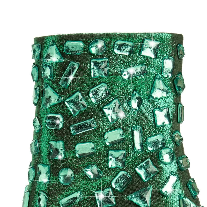 Valeria – Strass-besetzte Sexy High-Heel Stiefel für Damen