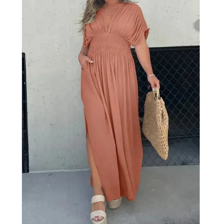 Camilla – Elegantes Damen V-Ausschnitt Kleid