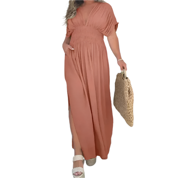 Camilla – Elegantes Damen V-Ausschnitt Kleid