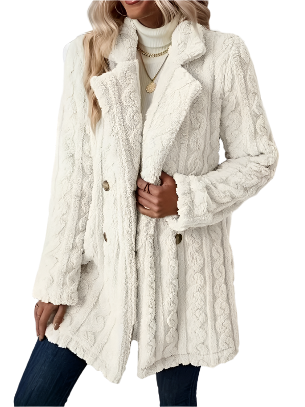Sophia – Flauschiger Damen-Wintermantel mit Plüschkragen