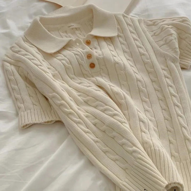 Ava – Kurzarm-Stricktop für Damen