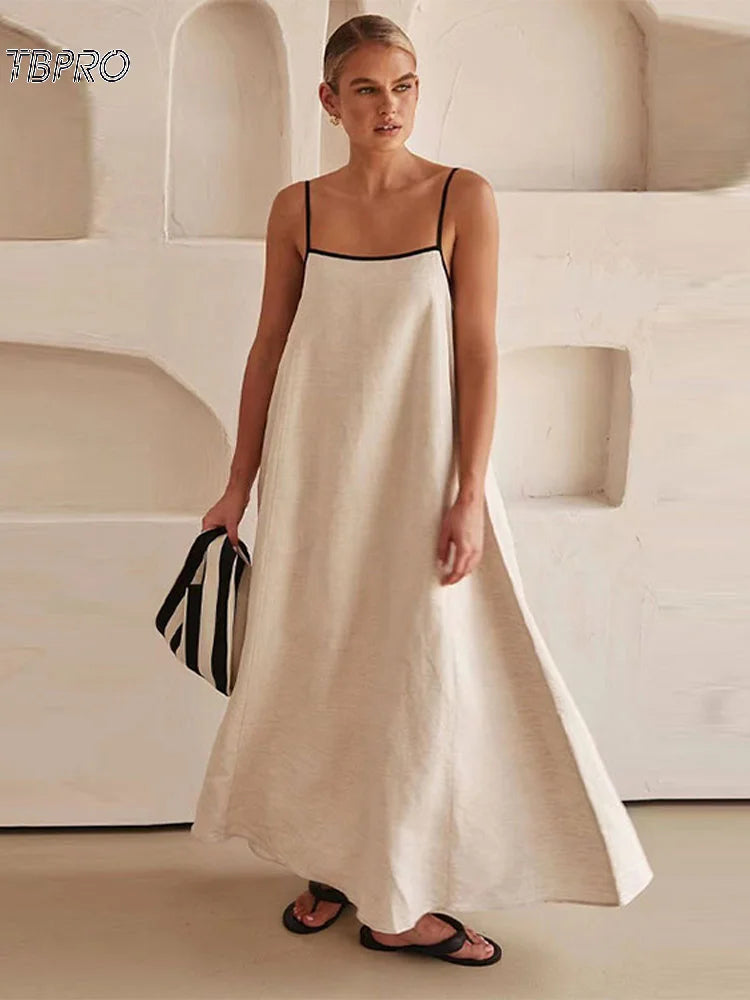 Lucia – Kontrastfarbiges Halter Swing-Kleid für Damen