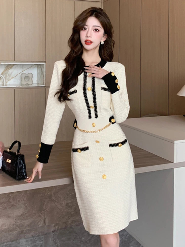 Alessia – Vintage Gestricktes Mini-Kleid für Damen