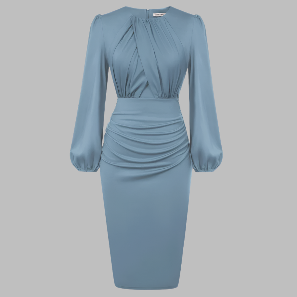 Alena – Elegantes Kontrast-Bodycon-Midikleid für Damen