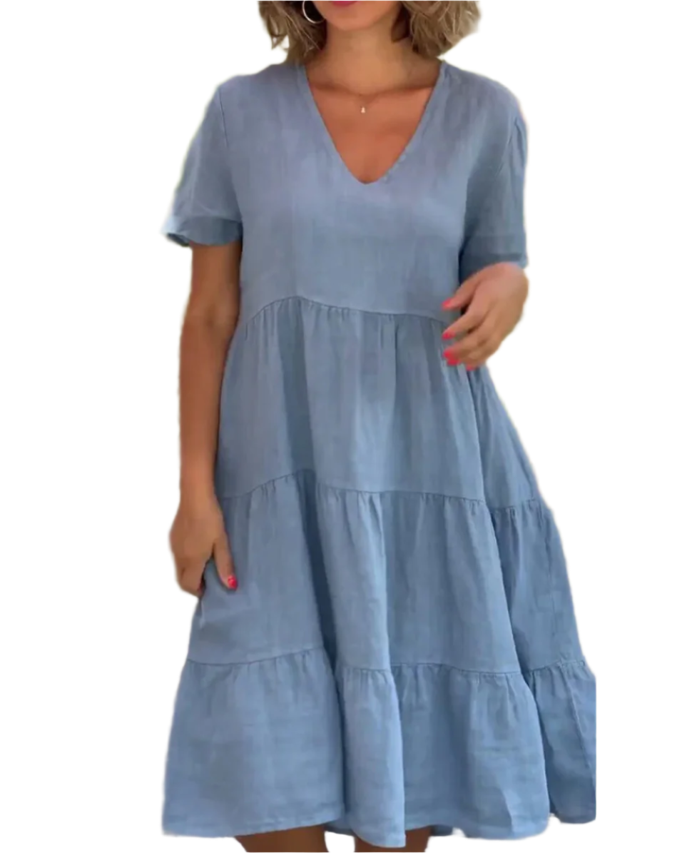Sofia – Müheloses Baumwoll-Leinen Damen Sommerkleid
