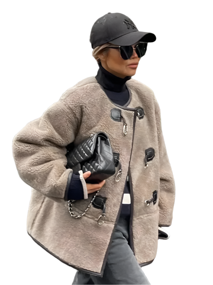 Sofia – Eleganter Damen-Fauxpelzmantel