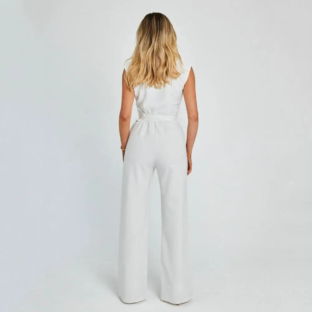 Lucia – Eleganter Ärmelloser Damen Jumpsuit mit Weiten Beinen