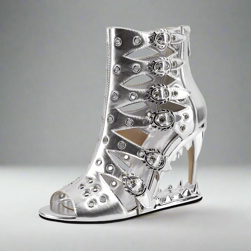 Livia – Stilvolle Open-Toe High Heel Stiefeletten für Damen