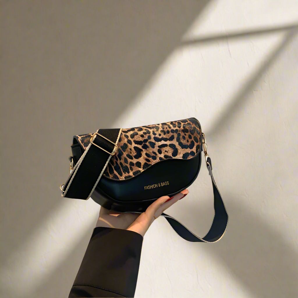 Giulia – Vintage Leopard Sattel Tasche für Damen