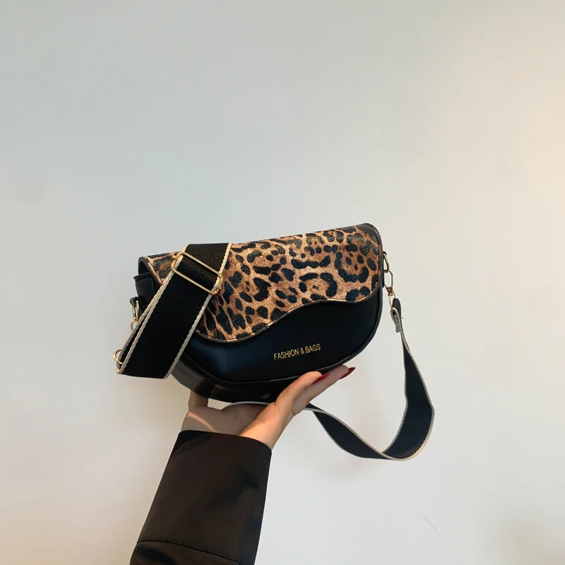Giulia – Vintage Leopard Sattel Tasche für Damen