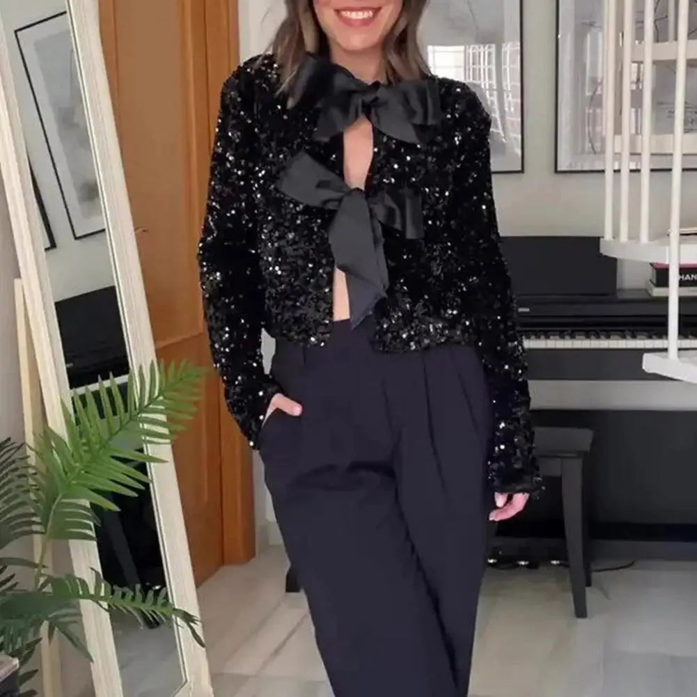 Isabella – Glitzernde Pailletten-Kurzjacke für Damen