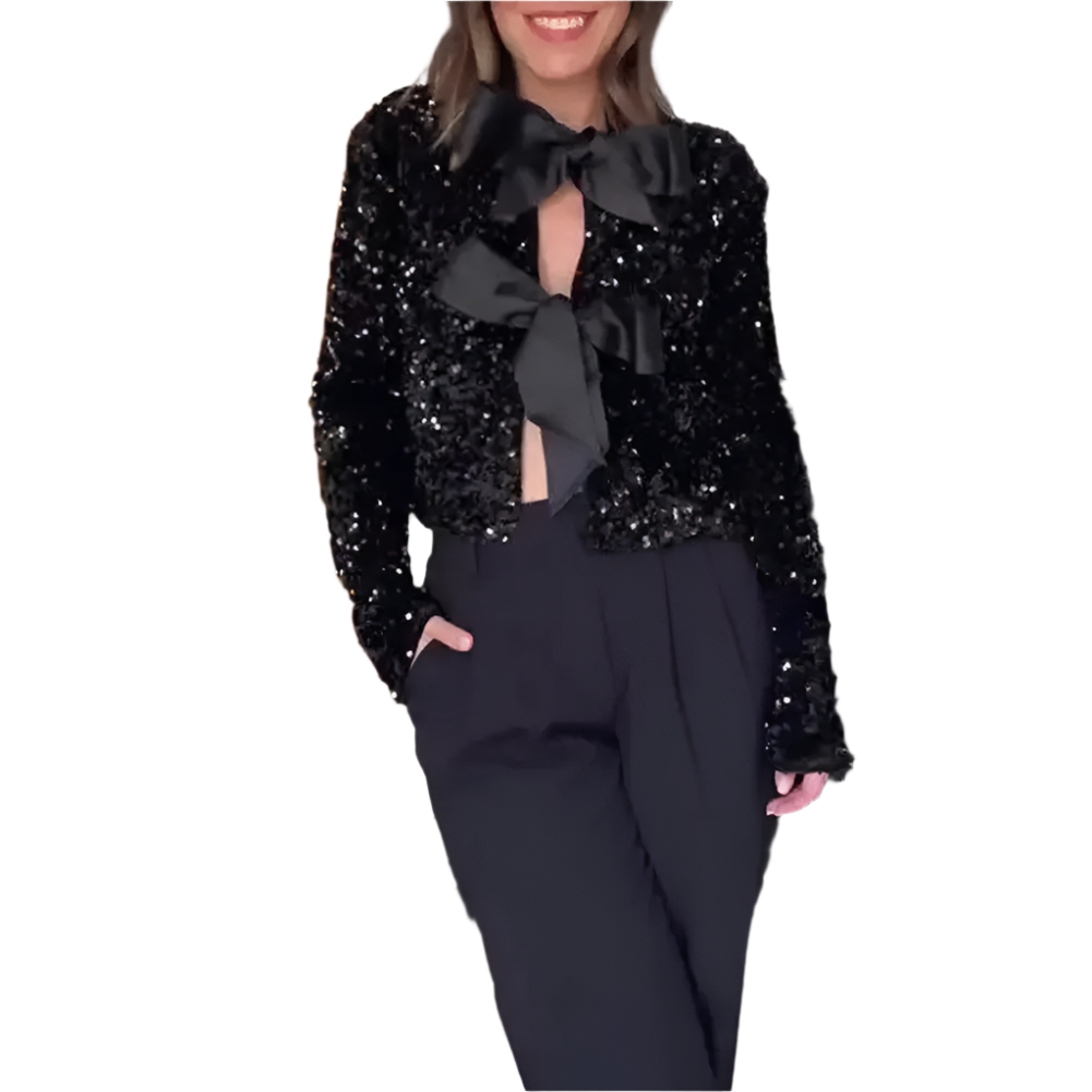 Isabella – Glitzernde Pailletten-Kurzjacke für Damen