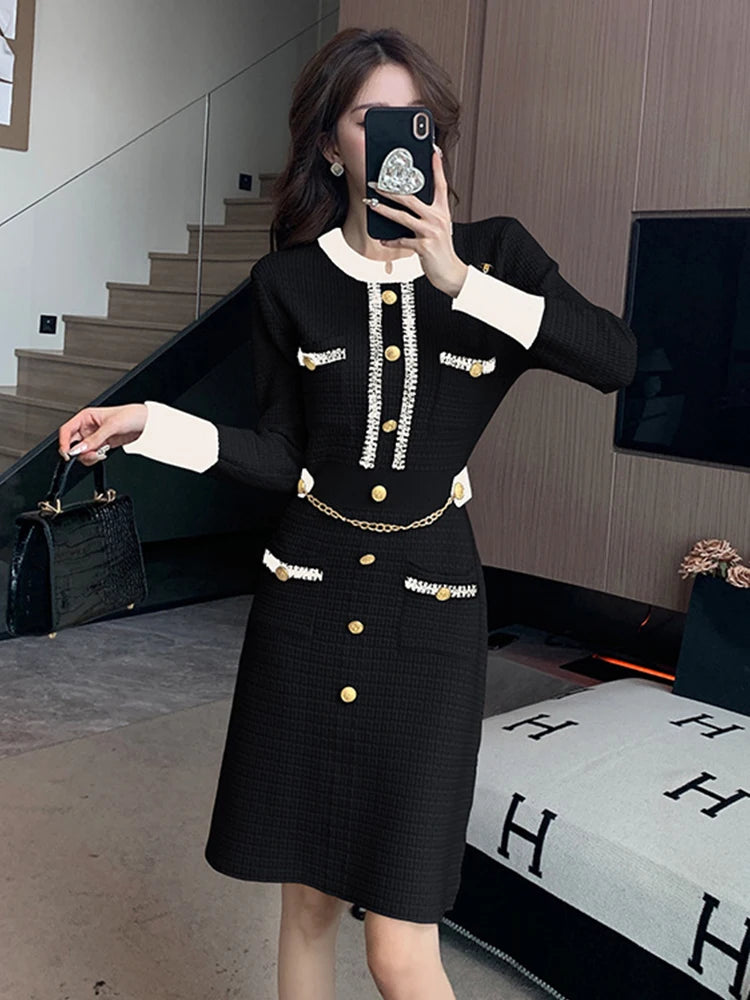 Alessia – Vintage Gestricktes Mini-Kleid für Damen