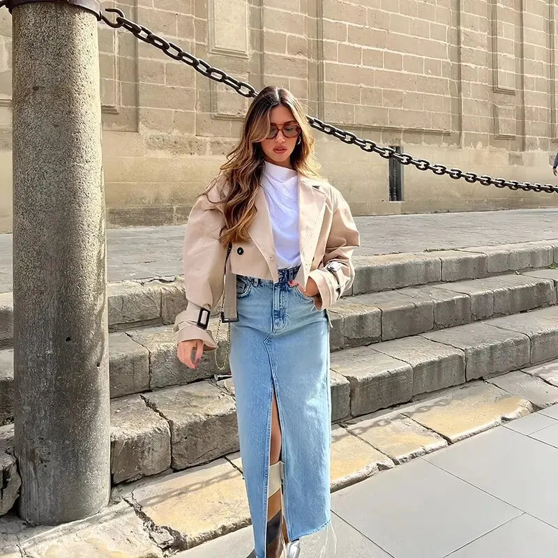 Clara – Taillierter Winter-Pea Coat für Damen