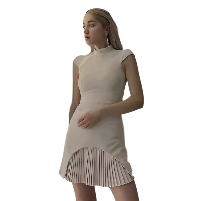 Isabella – Stilvolles Ärmelloses Plissee-Minikleid