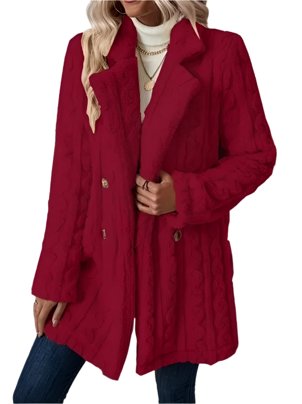 Sophia – Flauschiger Damen-Wintermantel mit Plüschkragen