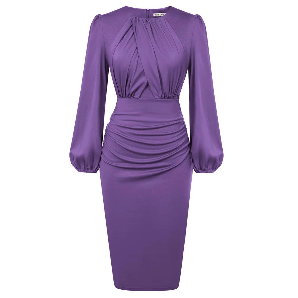 Alena – Elegantes Kontrast-Bodycon-Midikleid für Damen